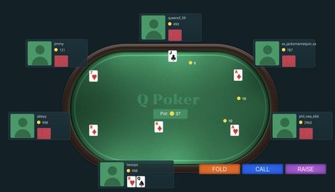Screenshot of online poker game